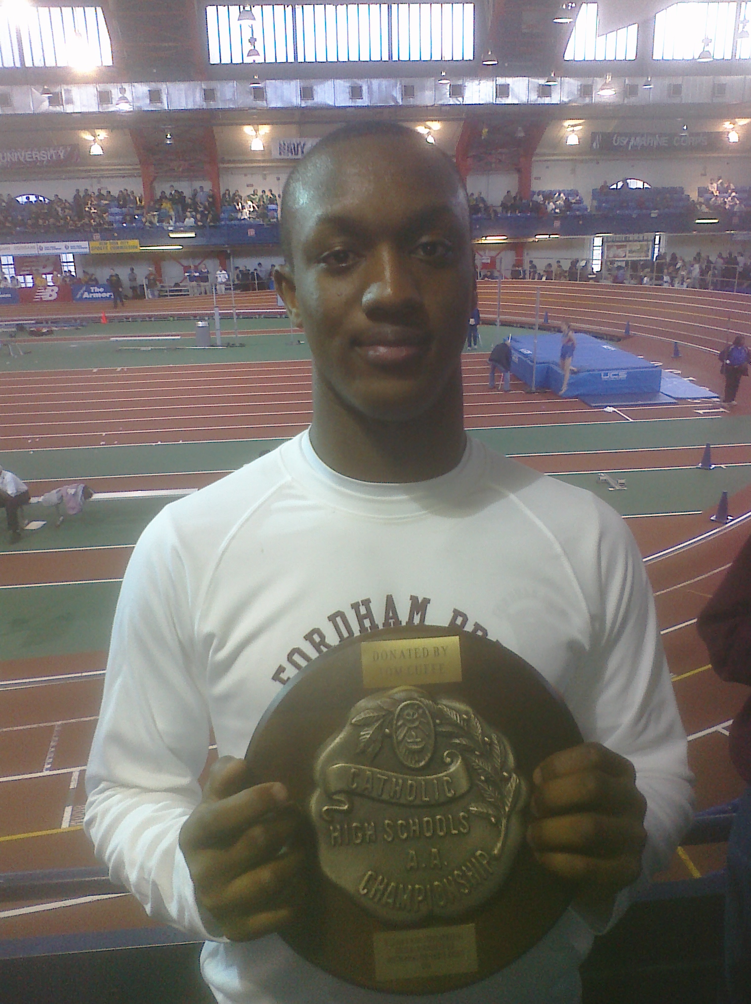 Malik Crossdale '14 set new Meet and School Freshman records in the 600m Run (1:26.41) and 300m Dash (36.94)