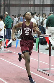 Markell Jones -Francis '13 wins his heat of the 300m Dash at the 2010 Grinch Games