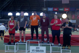 Mike Seminario '11 on the medal stand at the 2011 NYS Championships in Ithaca, NY